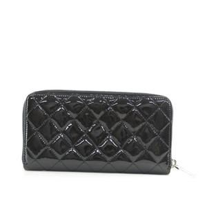 Chanel Round Bag Wallet Black Enamel